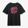 Calgary Flames Metallic Mascot T-Shirt - Black - Front View