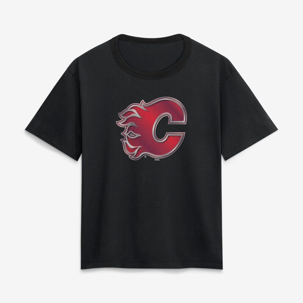 Calgary Flames Women's Metallic Mascot T-Shirt