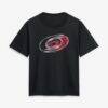 Carolina Hurricanes Women's Metallic Mascot T-Shirt - Black - Front View