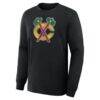 Chicago Blackhawks Metallic Mascot Long Sleeve T-Shirt - Black - Detail View