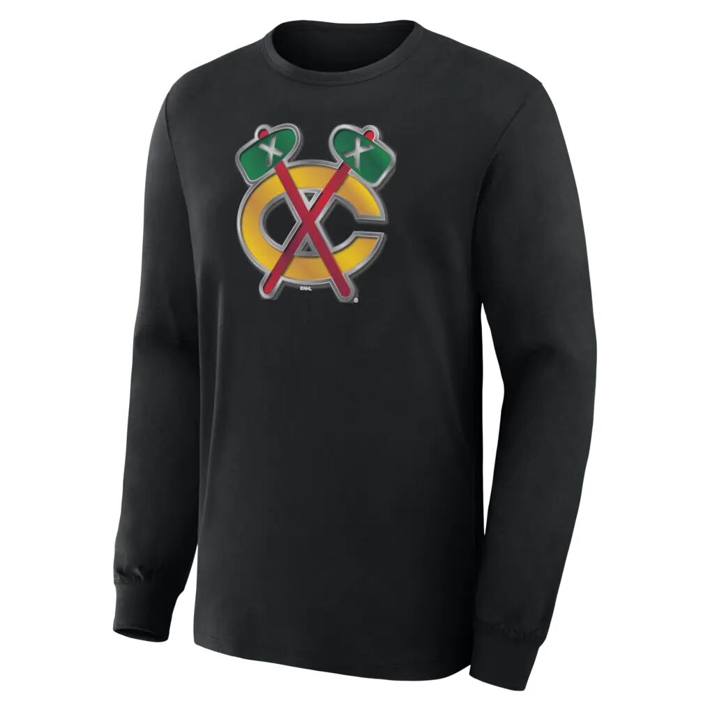 Chicago Blackhawks  Metallic Mascot Long Sleeve T-Shirt
