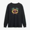 Chicago Blackhawks Metallic Mascot Long Sleeve T-Shirt - Black - Front View