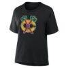 Chicago Blackhawks Women's Metallic Mascot T-Shirt - Black - Detail View