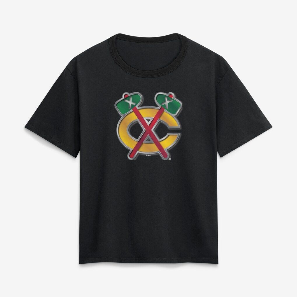 Chicago Blackhawks Women's Metallic Mascot T-Shirt