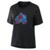 Colorado Avalanche Women's Metallic Mascot T-Shirt - Black - Detail View