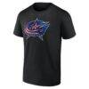 Columbus Blue Jackets Big & Tall Metallic Mascot T-Shirt - Black - Detail View