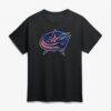 Columbus Blue Jackets Big & Tall Metallic Mascot T-Shirt - Black - Front View