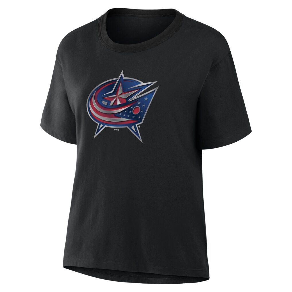 Columbus Blue Jackets Women's Metallic Mascot T-Shirt