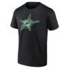 Dallas Stars Big & Tall Metallic Mascot T-Shirt - Black - Detail View