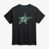 Dallas Stars Big & Tall Metallic Mascot T-Shirt - Black - Front View