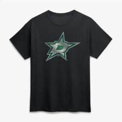 Dallas Stars Big & Tall Metallic Mascot T-Shirt - Black - Front View