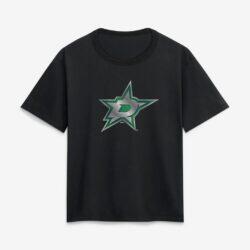 Dallas Stars Women's Metallic Mascot T-Shirt - Black - Front View