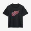 Detroit Red Wings Women's Metallic Mascot T-Shirt - Black - Front View