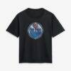 Edmonton Oilers Women's Metallic Mascot T-Shirt - Black - Front View