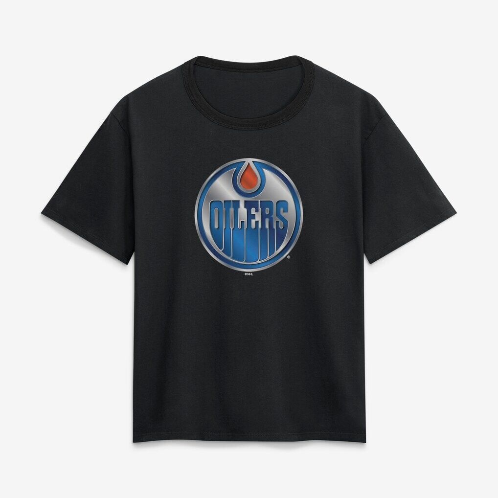 Edmonton Oilers Women's Metallic Mascot T-Shirt