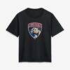 Florida Panthers Women's Metallic Mascot T-Shirt - Black - Front View