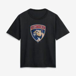 Florida Panthers Women's Metallic Mascot T-Shirt - Black - Front View
