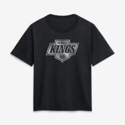 Los Angeles Kings Women's Metallic Mascot T-Shirt - Black - Front View