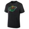 Minnesota Wild Metallic Mascot T-Shirt - Black - Detail View