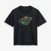 Minnesota Wild Women's Metallic Mascot T-Shirt - Black - Front View