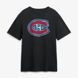 Montreal Canadiens Metallic Mascot T-Shirt - Black - Front View