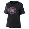 Montreal Canadiens Women's Metallic Mascot T-Shirt - Black - Detail View
