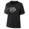 Nashville Predators Women's Metallic Mascot T-Shirt - Black - Detail View