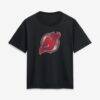 New Jersey Devils Women's Metallic Mascot T-Shirt - Black - Front View
