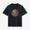 New York Islanders Women's Metallic Mascot T-Shirt - Black - Front View