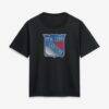 New York Rangers Women's Metallic Mascot T-Shirt - Black - Front View