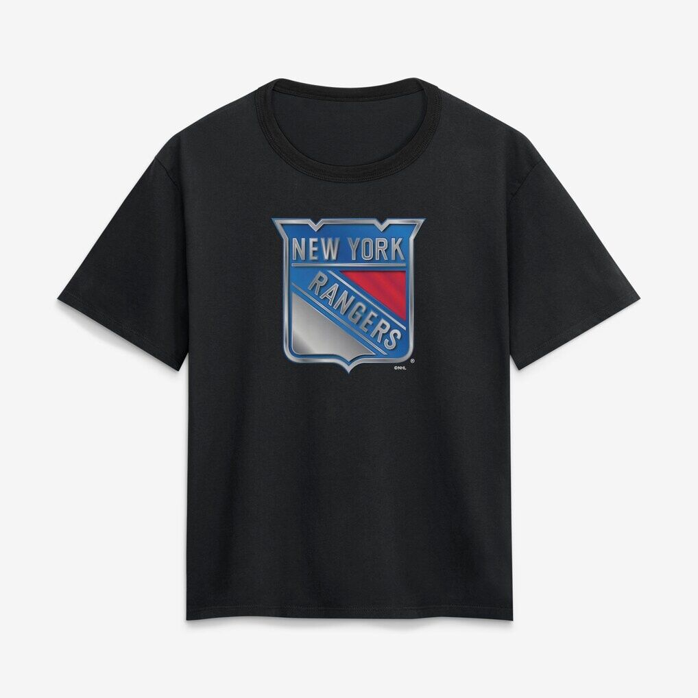 New York Rangers Women's Metallic Mascot T-Shirt