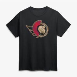 Ottawa Senators Big & Tall Metallic Mascot T-Shirt - Black - Front View