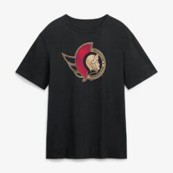 Ottawa Senators Metallic Mascot T-Shirt - Black - Front View