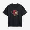 Ottawa Senators Women's Metallic Mascot T-Shirt - Black - Front View