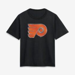 Philadelphia Flyers Women's Metallic Mascot T-Shirt - Black - Front View
