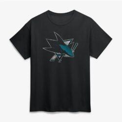 San Jose Sharks Big & Tall Metallic Mascot T-Shirt - Black - Front View