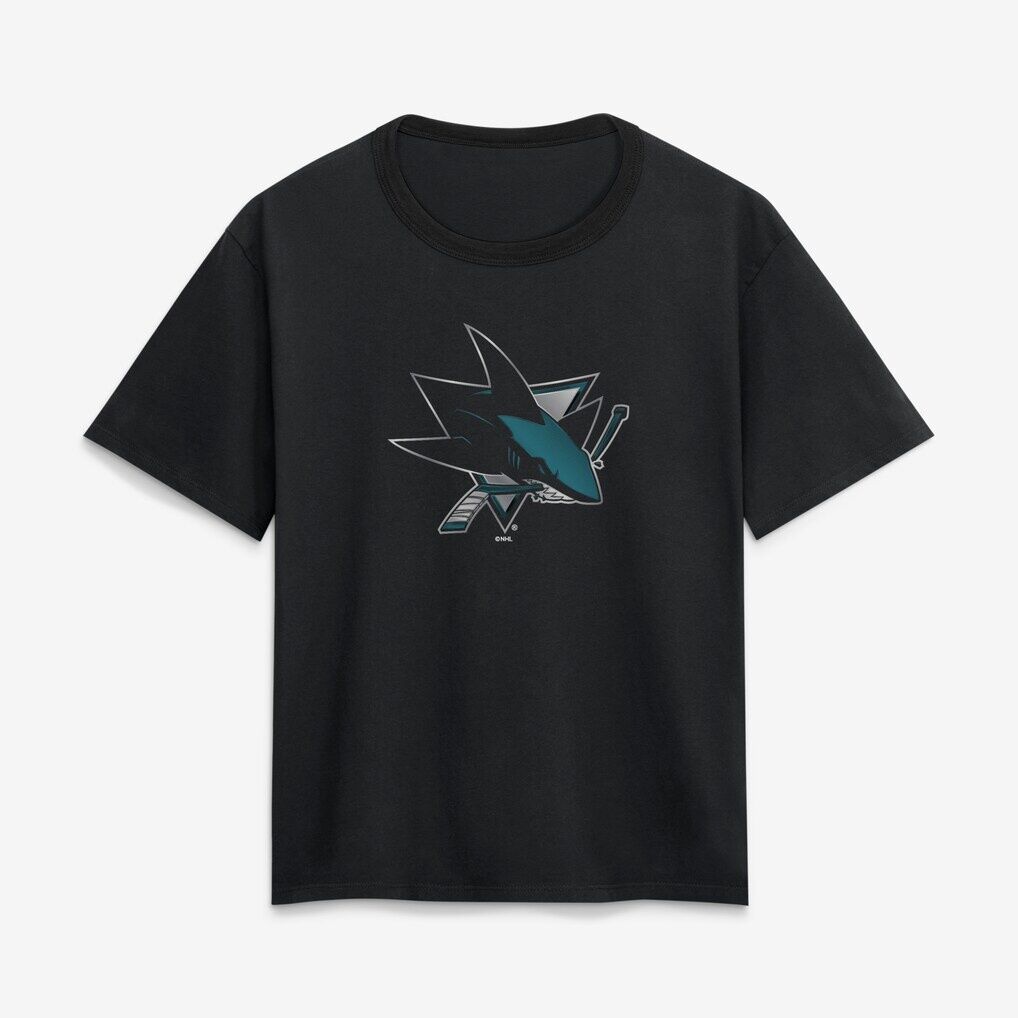 San Jose Sharks Women's Metallic Mascot T-Shirt