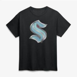 Seattle Kraken Big & Tall Metallic Mascot T-Shirt - Black - Front View