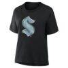 Seattle Kraken Women's Metallic Mascot T-Shirt - Black - Detail View