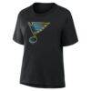 St. Louis Blues Women's Metallic Mascot T-Shirt - Black - Detail View