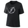Tampa Bay Lightning Women's Metallic Mascot T-Shirt - Black - Detail View