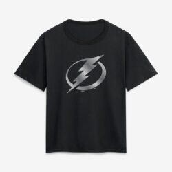 Tampa Bay Lightning Women's Metallic Mascot T-Shirt - Black - Front View