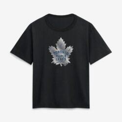 Toronto Maple Leafs Women's Metallic Mascot T-Shirt - Black - Front View