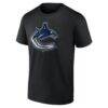 Vancouver Canucks Big & Tall Metallic Mascot T-Shirt - Black - Detail View