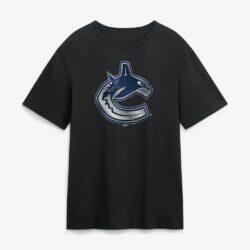 Vancouver Canucks Metallic Mascot T-Shirt - Black - Front View