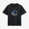 Vancouver Canucks Women's Metallic Mascot T-Shirt - Black - Front View