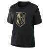 Vegas Golden Knights Women's Metallic Mascot T-Shirt - Black - Detail View
