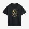 Vegas Golden Knights Women's Metallic Mascot T-Shirt - Black - Front View