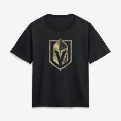 Vegas Golden Knights Women's Metallic Mascot T-Shirt - Black - Front View