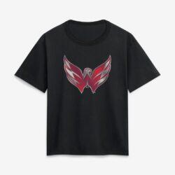 Washington Capitals Women's Metallic Mascot T-Shirt - Black - Front View